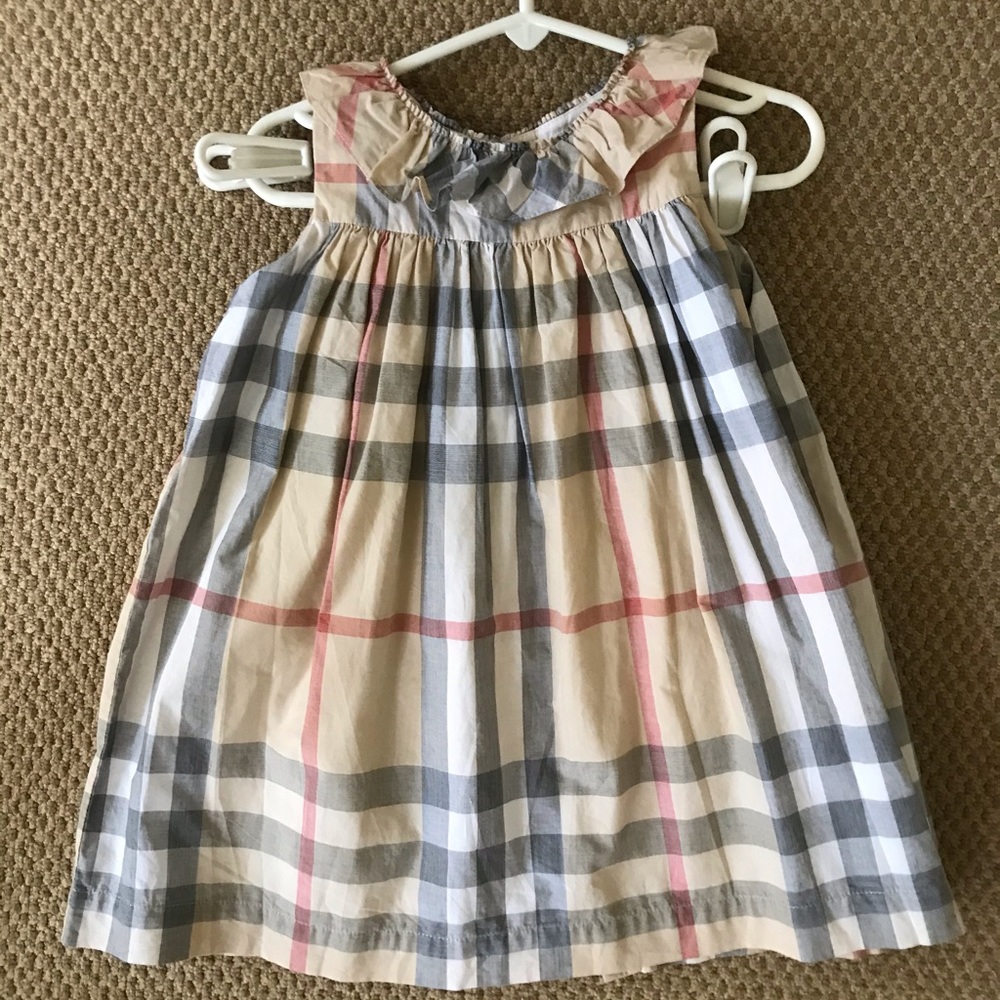Burberry Children Ruffle Cotton Dress Size 3Y